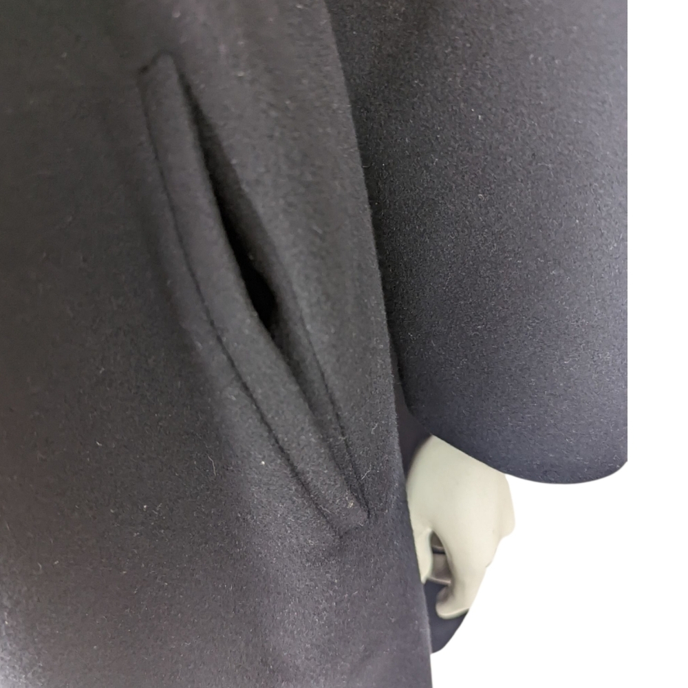 Vintage 60s Fur Collar Cashmere Coat Jacket Womens Medium Black Mink Brown - Picture 13 of 16